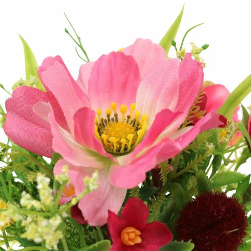 Bouquet déco Cosmea et boule de neige en bouquet Artificiel rose Assorti H18cm