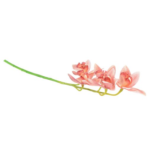 Article Orchidée cymbidium artificielle 5 fleurs pêche 65cm