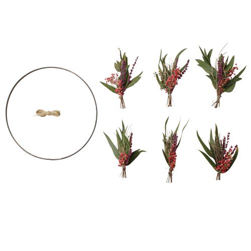 Article Boîte DIY bague avec décoration fleurs séchées boucle lavande Ø30cm