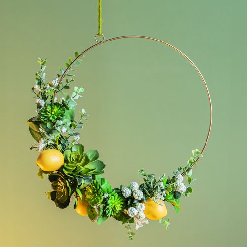 Article Bague décoration boîte DIY avec décor citron à suspendre Ø40cm