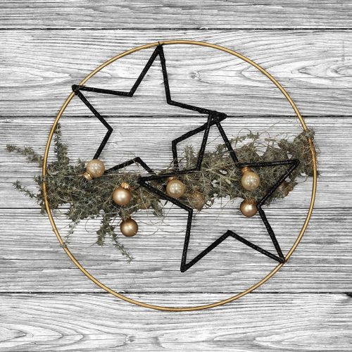 Floristik24 DIY boîte décoration fenêtre Noël fil d&#39;or noir Ø30cm