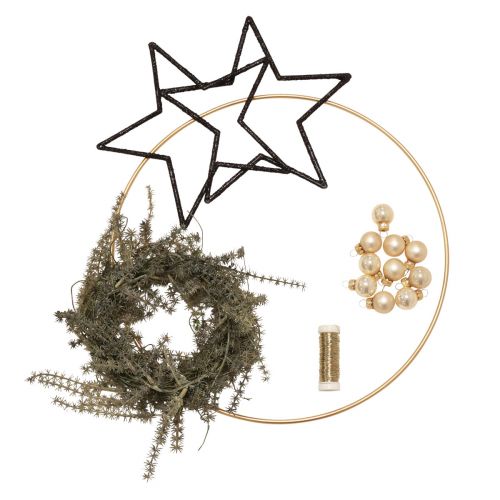 Floristik24 DIY boîte décoration fenêtre Noël fil d&#39;or noir Ø30cm