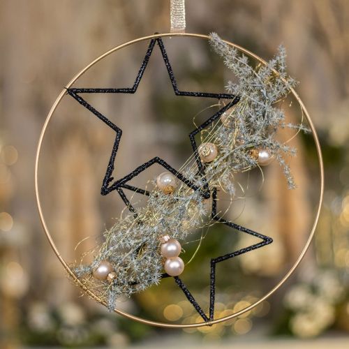 Floristik24 DIY boîte décoration fenêtre Noël fil d&#39;or noir Ø30cm