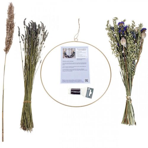 Article Coffret DIY fleurs séchées boucle fleurs des prés séchées Ø35cm