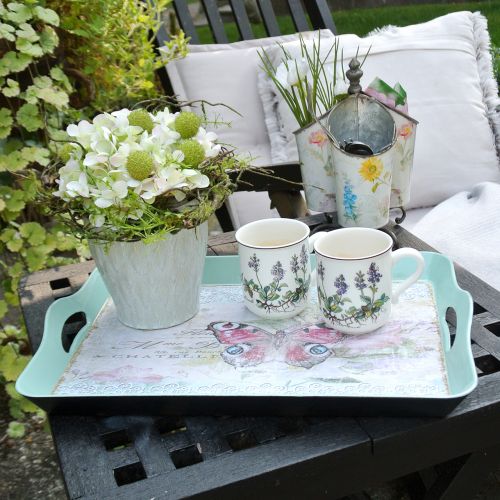 Floristik24 Plateau Vintage Papillon 44x30cm