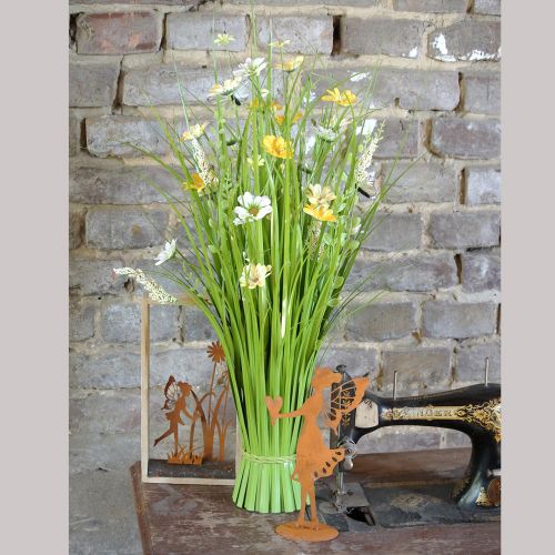 Article Bouquet d&#39;herbe avec fleurs et papillons Orange 70cm