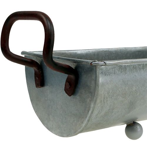 Floristik24 Pot de fleurs gouttière en zinc 70 cm, 59 cm 2 p.