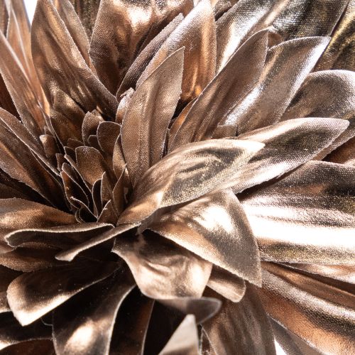 Fleur artificielle Dahlia tige longue 75 cm fleurs métalliques champagne | Floristik24.fr