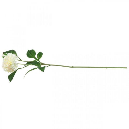 Article Dahlia fleurs artificielles vert crème 2 fleurs 60cm