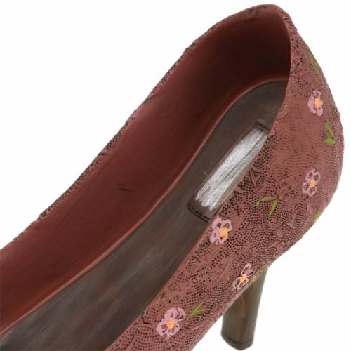 Floristik24 Escarpin décoratif plante chaussure marron 24cm × 8cm H13.6cm