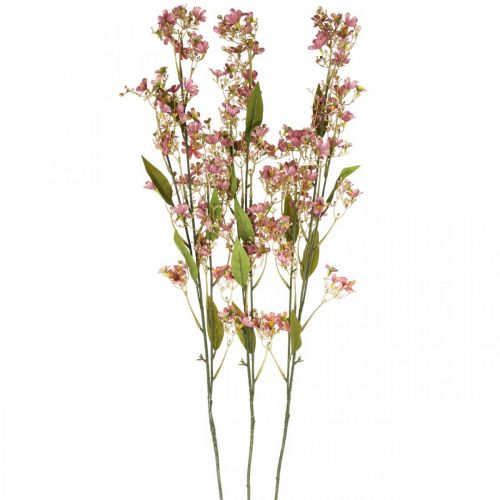 Branche décorative avec fleurs Branche Daphné rose artificielle 110cm 3pcs