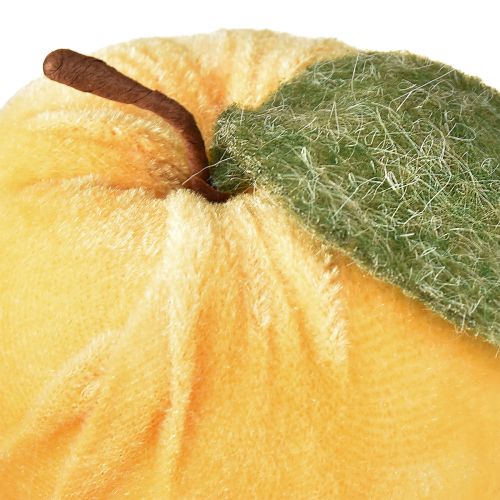 Article Pomme décorative en velours avec feuille marron jaune Ø7,5 cm H9 cm 9 pièces