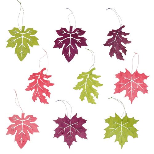 Floristik24 Feuilles décoratives en bois à suspendre colorées 12cm 9pcs