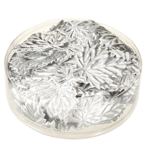 Article Feuilles de soie décoratives 5cm argent 60 pcs