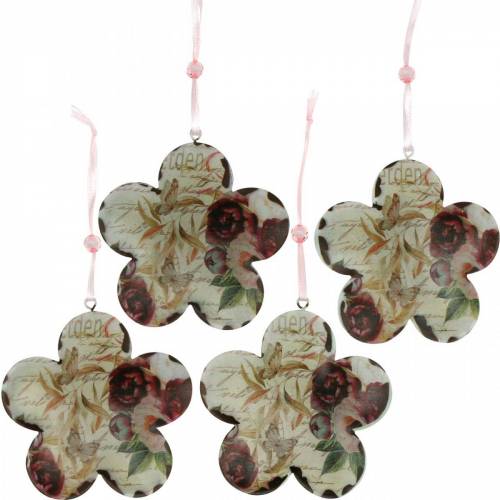 Fleur décorative pour pivoines suspendues décoration de ressort en métal nostalgique 4pcs