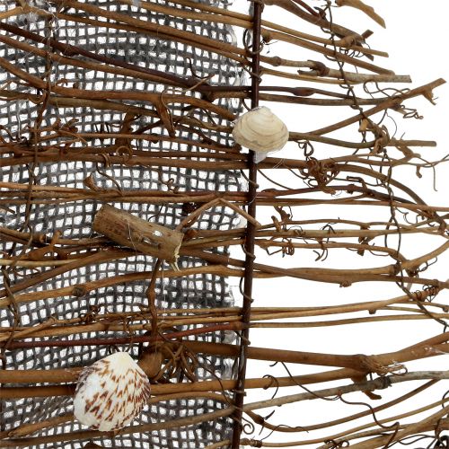 Floristik24 Bateau décoratif avec branches et coquillages 38cm