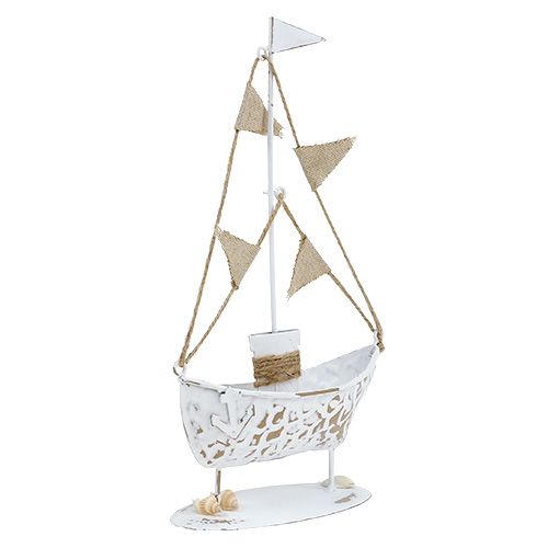 Floristik24 Bateau décoratif debout blanc H22cm