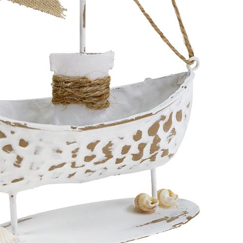 Floristik24 Bateau décoratif debout blanc H22cm