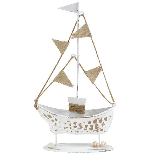 Floristik24 Bateau décoratif debout blanc H22cm
