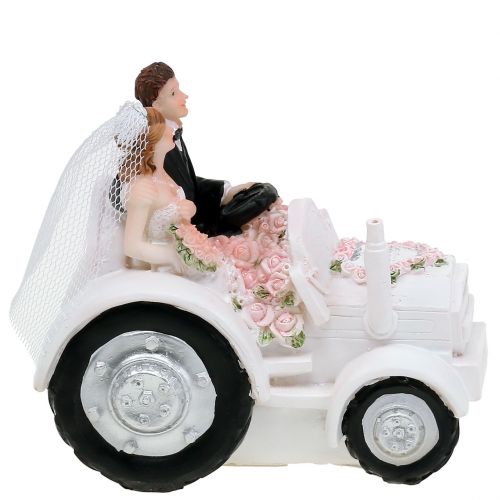 Floristik24 Jeunes mariés décoratifs sur tracteur H. 10 cm