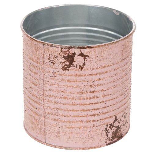 Article Boîte décorative en métal, rose antique, pour planter, Ø11cm H10,5cm