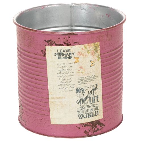 Floristik24 Boîte décorative en métal violet pour plantation, Ø15,5 cm H15 cm