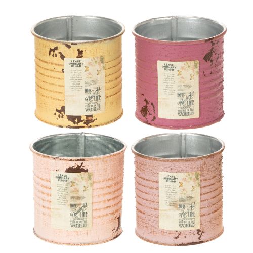 Boîte déco métal vintage Ø8cm H7.5cm Différentes couleurs acheter | Floristik24.fr