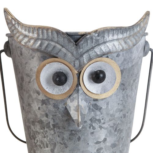 Article Jardinière décorative seau hibou zinc avec anse Ø15/19cm lot de 2
