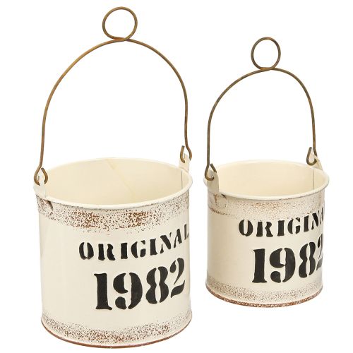 Article Anse de Seau Décorative &quot;Original 1982&quot; Crème Ø12/10cm 2×2-Set
