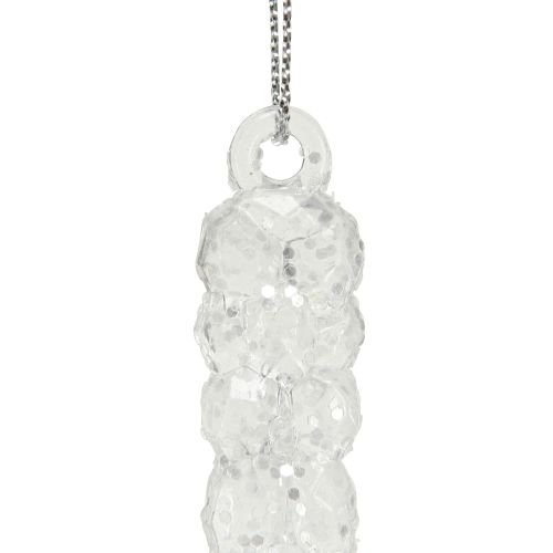 Article Glaçons décoratifs à suspendre hiver paillettes claires 14cm 4pcs