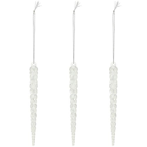 Article Glaçons décoratifs à suspendre hiver paillettes claires 14cm 4pcs