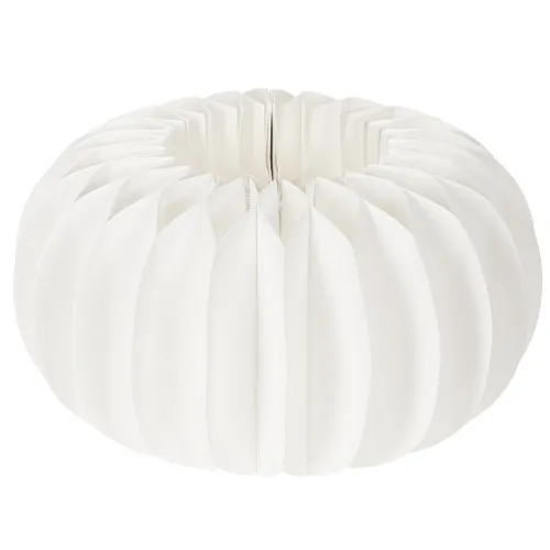 Citrouille en papier alvéolé blanche 24 cm, idéale pour compositions de fleurs séchées et déco d'automne, lot de 4