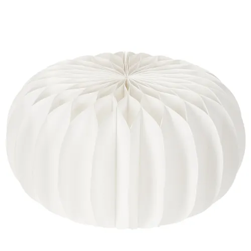 Citrouille en papier alvéolé blanche 24 cm, idéale pour compositions de fleurs séchées et déco d'automne, lot de 4 | Floristik24.fr