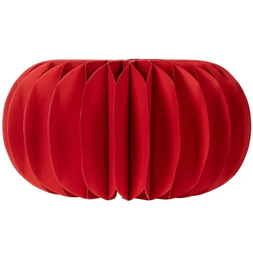 Ensemble de 4 citrouilles en papier nid d'abeille rouge 24 cm | Floristik24.fr
