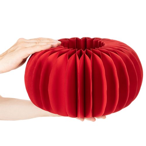 Décoration en papier alvéolé forme citrouille 34cm rouge (lot de 2) | Floristik24.fr