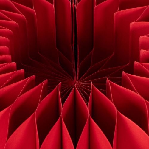 Décoration en papier alvéolé forme citrouille 34cm rouge (lot de 2) | Floristik24.fr
