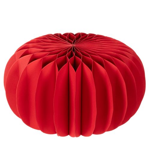 Décoration en papier alvéolé forme citrouille 34cm rouge (lot de 2) | Floristik24.fr