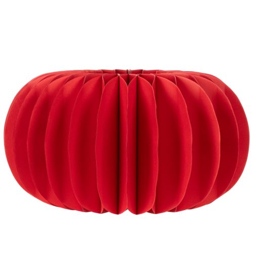Décoration en papier alvéolé forme citrouille 34cm rouge (lot de 2) | Floristik24.fr