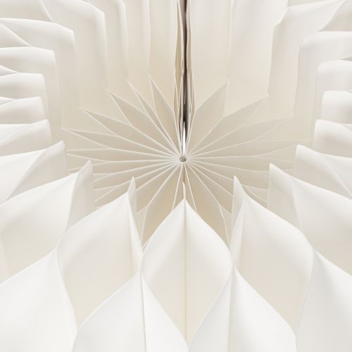 Boule décorative papier en forme de citrouille 34 cm blanche 2 pièces | Floristik24.fr