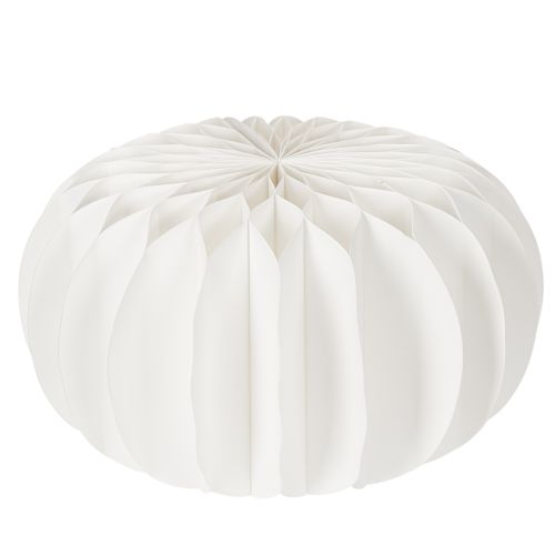 Boule décorative papier en forme de citrouille 34 cm blanche 2 pièces | Floristik24.fr