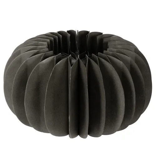Citrouille en papier alvéolé gris foncé 24 cm - Lot de 4