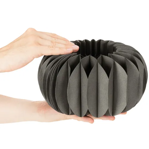 Citrouille en papier alvéolé gris foncé 24 cm - Lot de 4 | Floristik24.fr
