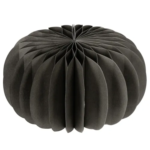 Citrouille en papier alvéolé gris foncé 24 cm - Lot de 4 | Floristik24.fr