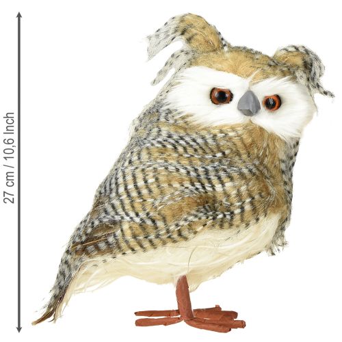 Article Hibou déco, automne, animal de la forêt, décoration hiver H27cm