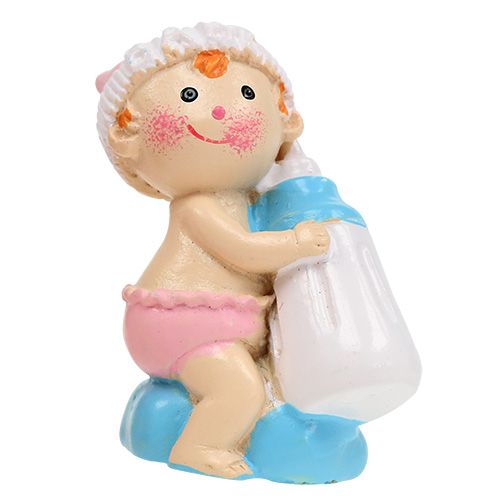 Article Figurine décorative bébé bleu, rose 4,5 cm 2 p.