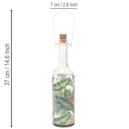 Bouteille décorative LED flamant rose 37,5 cm blanc chaud (lot de 2) | Floristik24.fr