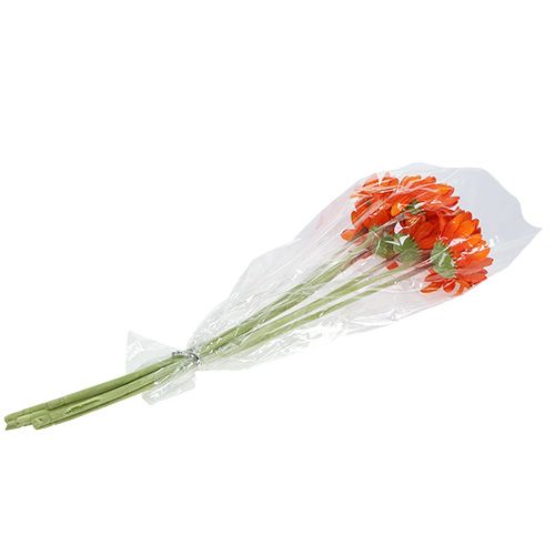 Floristik24 Gerbera décoratif orange Ø 10 cm L. 53 cm 6 p.