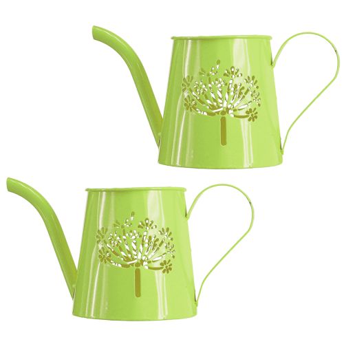 Article Arrosoir décoratif cruche métal pissenlit vert H12cm 2pcs