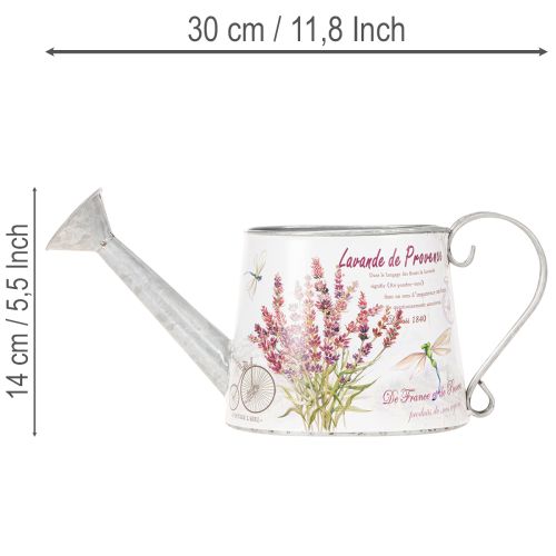 Arrosoir décoratif en métal, lavande, style rétro jardin, 30 × 11 × 14,5 cm | Floristik24.fr