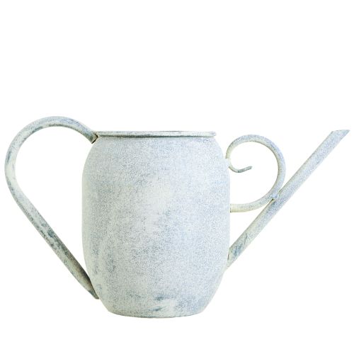 Article Arrosoir décoratif en métal blanc bleu 32cmx11cmx18cm